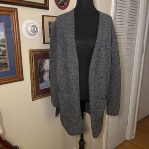 Madewell Charcoal Open-Front Cardigan